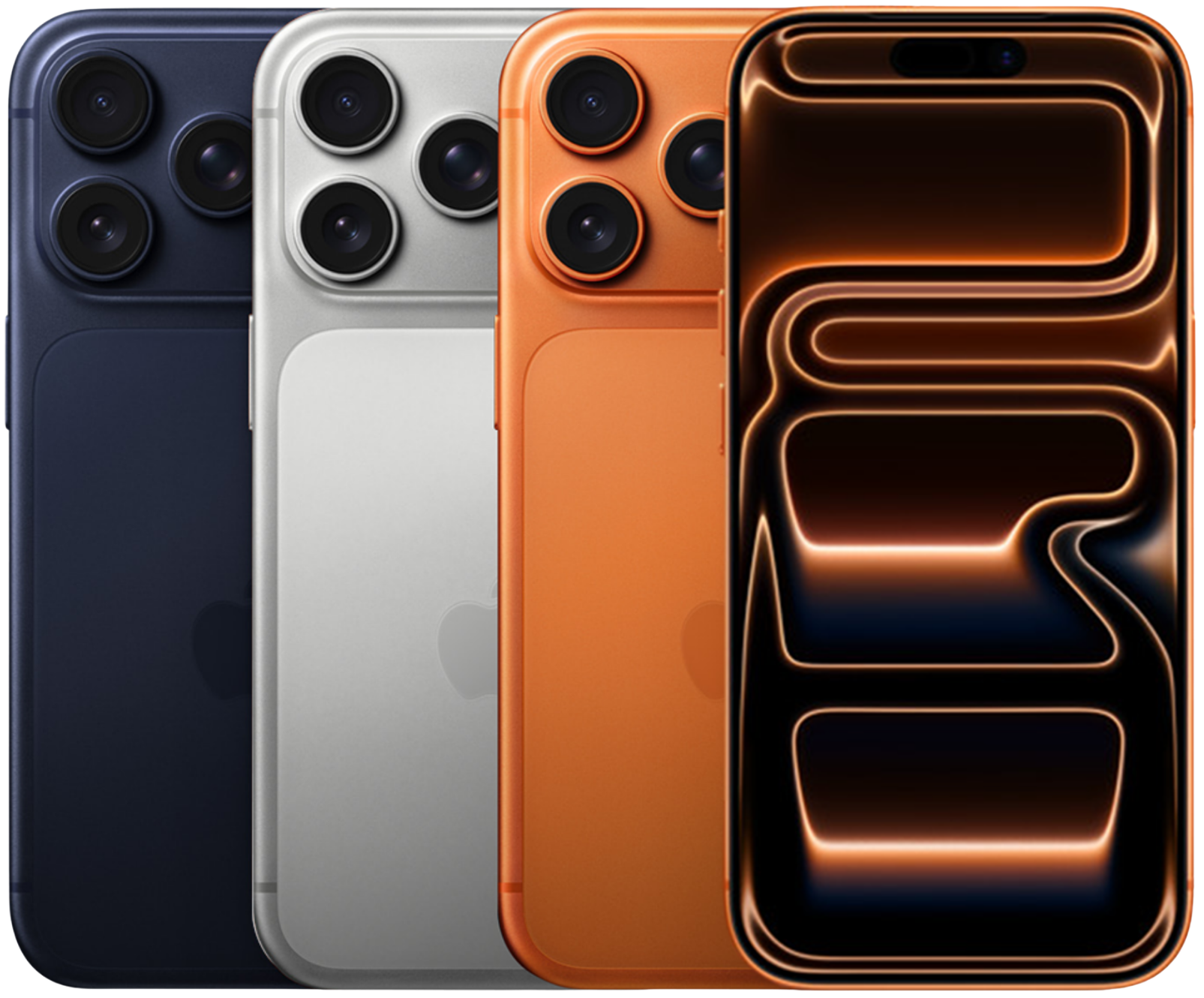 Três iPhones em destaque